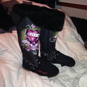 Ed hardy brand new size 10 boots