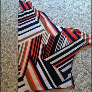 Bright, colorful, geometric, off the shoulder top!