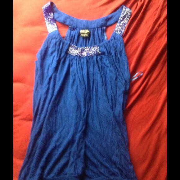 Guess Tops - Guess blue tank with sequined straps