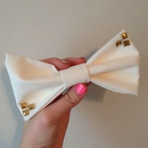 White Studded Hair Bow