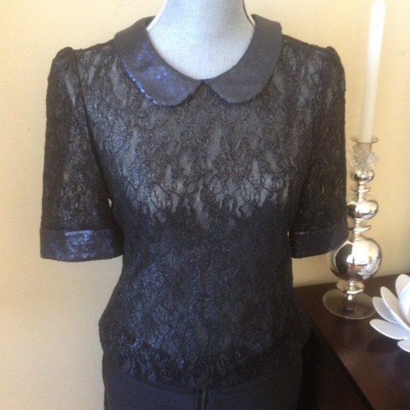 NWOT sexy lace & sequin top