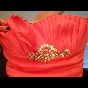 Coral mermaid style ball gown.