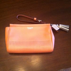 Coach coral wristlet