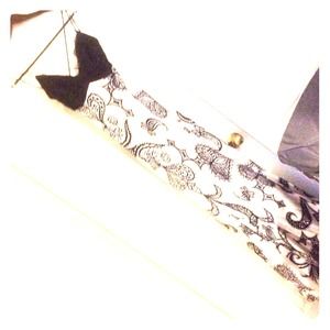 Mary L Couture black & white silk evening gown