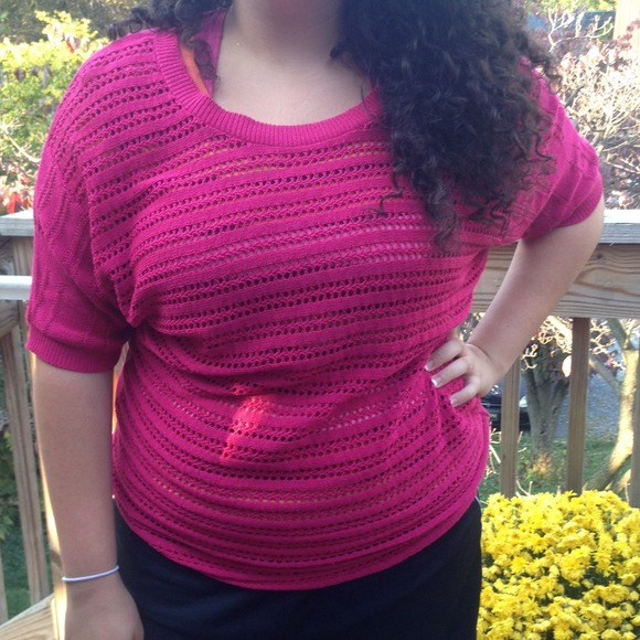 Plus pink sweater