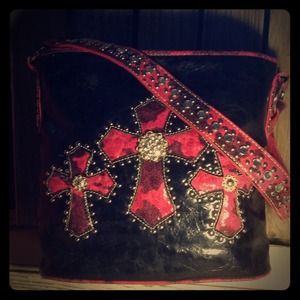 western purse, hot pink n black ON HOLD