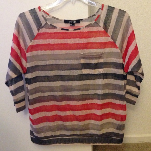 🚫SOLD IN BUNDLE🚫sheer striped top