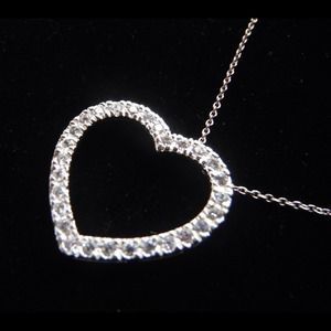 Sterling silver heart pendant necklace