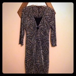 Dress, dark green with black, size 6