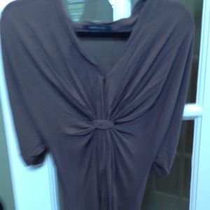 Dark brown gathered front top