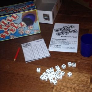 Spill & Spell Game & 3 like new cook books
