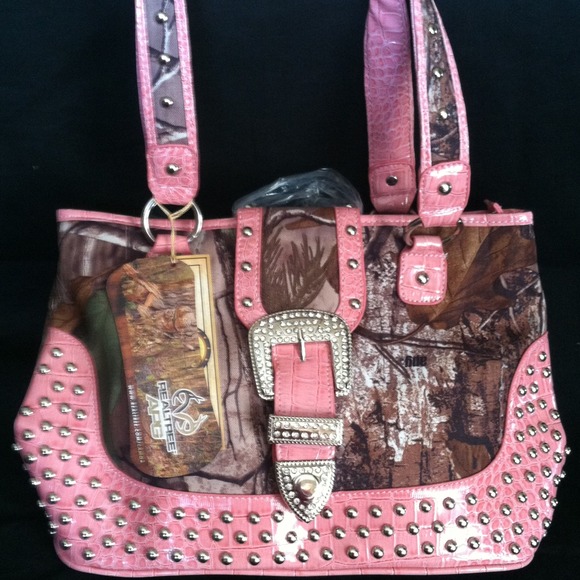 New Pink Real Tree Camo Handbag