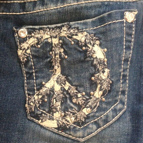 Miss me jeans peace rhinestones