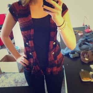 Tank top with cardigan attached