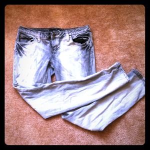 Grey faded skinny jeans