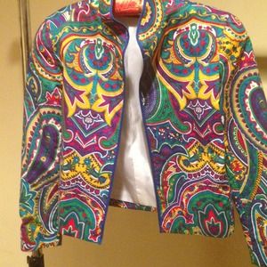 French designer rich paisley cotton jacket -sm