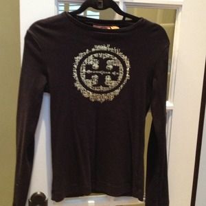 Tory Burch black long sleeved t-shirt