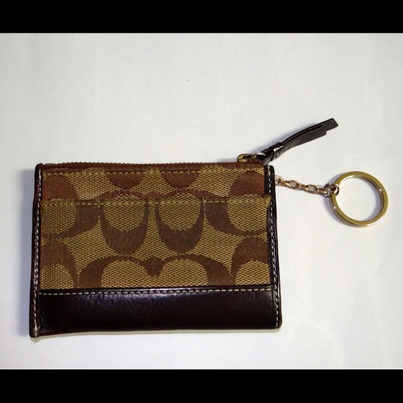 Coach Hamptons Mini Skinny Wallet (Khaki/Mahogany)