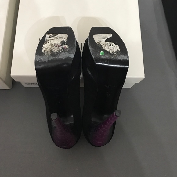 Ysl black suede/purple croc platform pumps size 36 - Picture 4 of 5