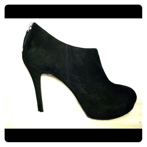 Black suede bootie