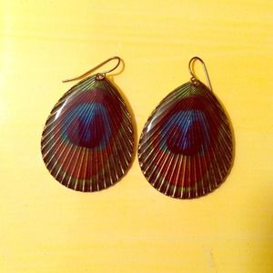 Peacock print earrings