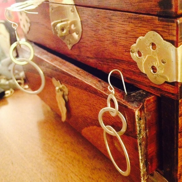 Circle Drop Gold Earrings