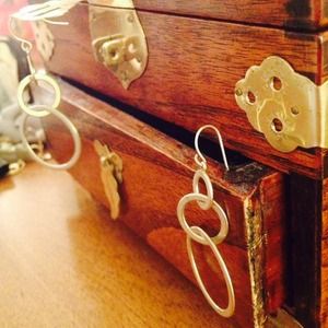 Circle Drop Gold Earrings