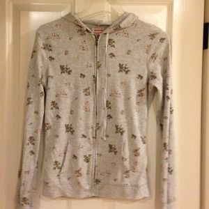 Floral print sip up hoodie