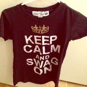 Black " keep calm & swag on"