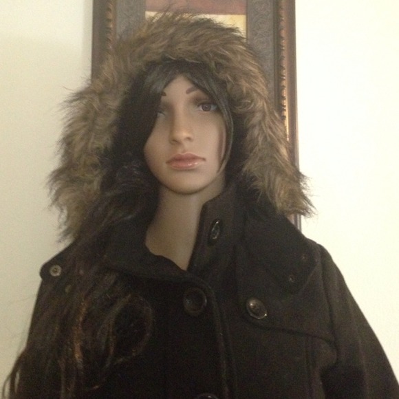 Black Hooded Coat - Picture 2 of 4