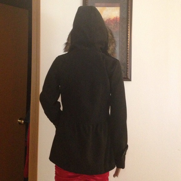 Black Hooded Coat - Picture 3 of 4