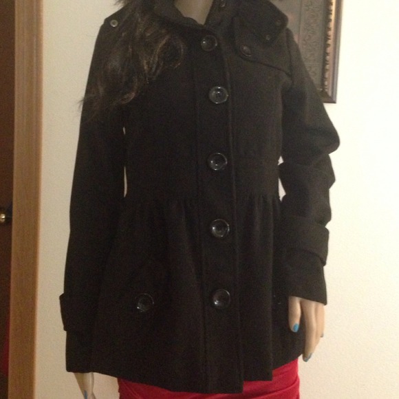 Black Hooded Coat - Picture 4 of 4