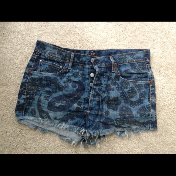Citizens of humanity paisley denim shorts size 29