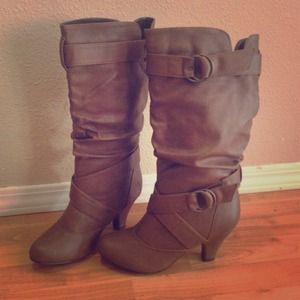 Taupe boots. More sizes available.