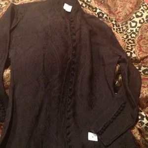 Italian silk black long dress/coat vintage