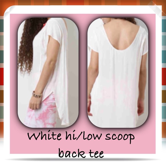 ☀️SALE☀️NEW! hi/low top w/deep scoop back - Picture 1 of 4