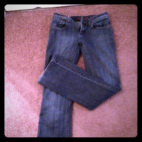 Boot cut jeans.
