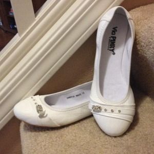 White flats. More sizes available.