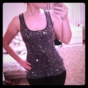 Navy blue sequin top!