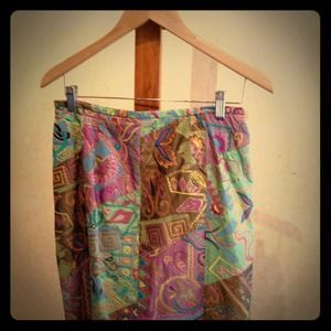 Oscar De La Renta Silk Appliqué Pencil Skirt