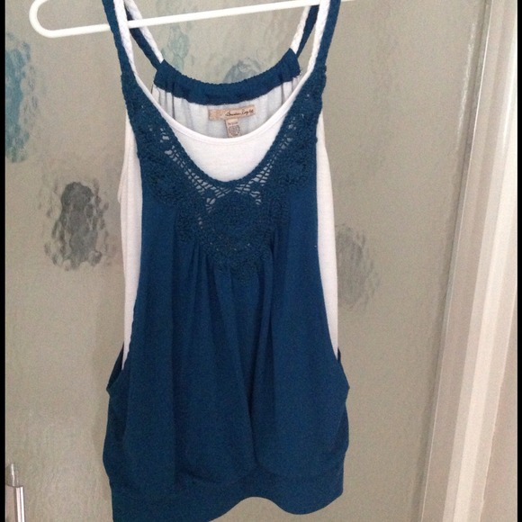 Dark green and white tank