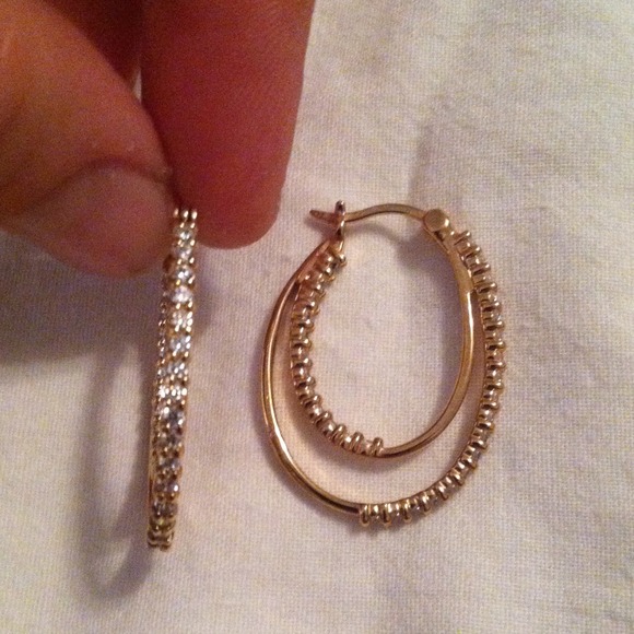 Gold and diamond earrings
