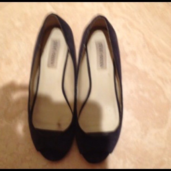 Steve Madden Navy Blue Pep Toe Wedge