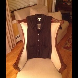 Layering it up with an Ann Taylor sweater vest.