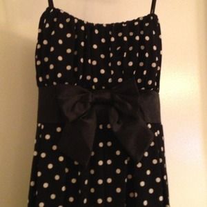 Black and white polka dot dress