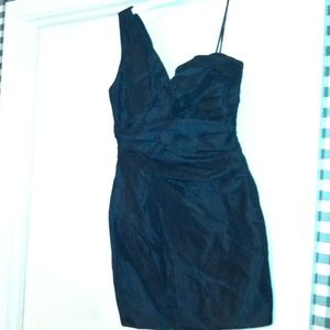 Black one shouldered cocktail dress