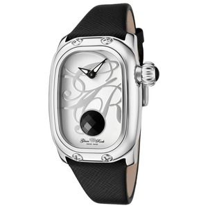 Glam Rock Monogram Black Leather Watch