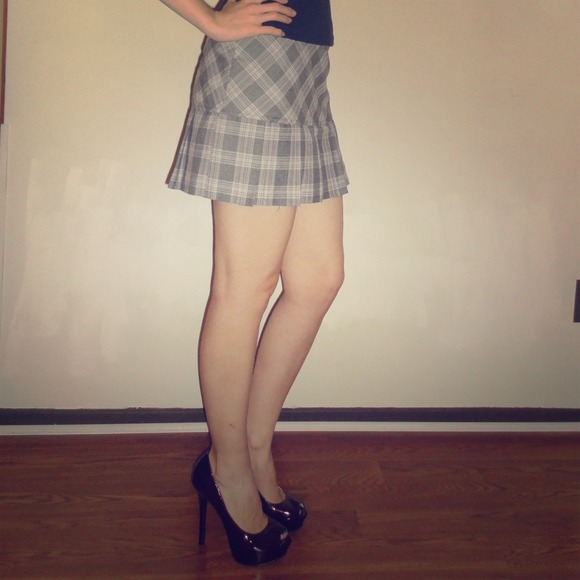 School girl mini plaid skirt