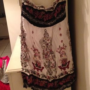 Charlotte Russe strapless mini patterned dress