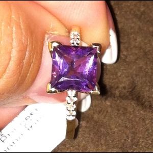 14 kt Amethyst and Diamond Ring